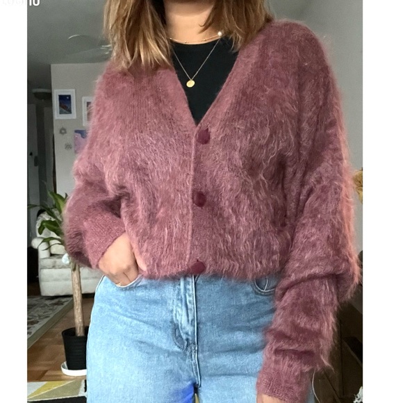 Italian made mohair mix button down sweater - Picture 3 of 12